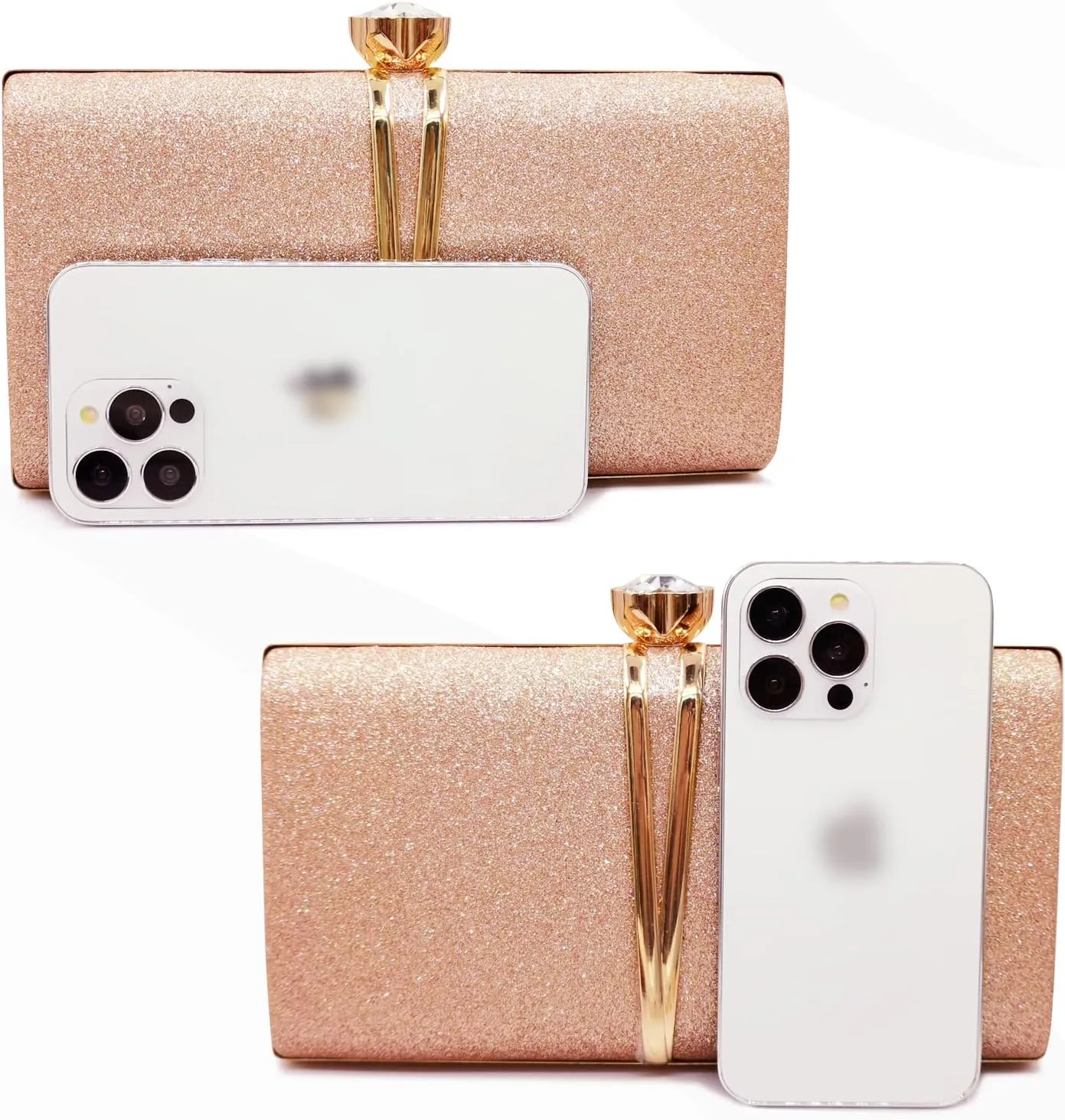 Aovtero Evening Bag Clutch Purses Women Wedding Party Bridal Handbag with Chain