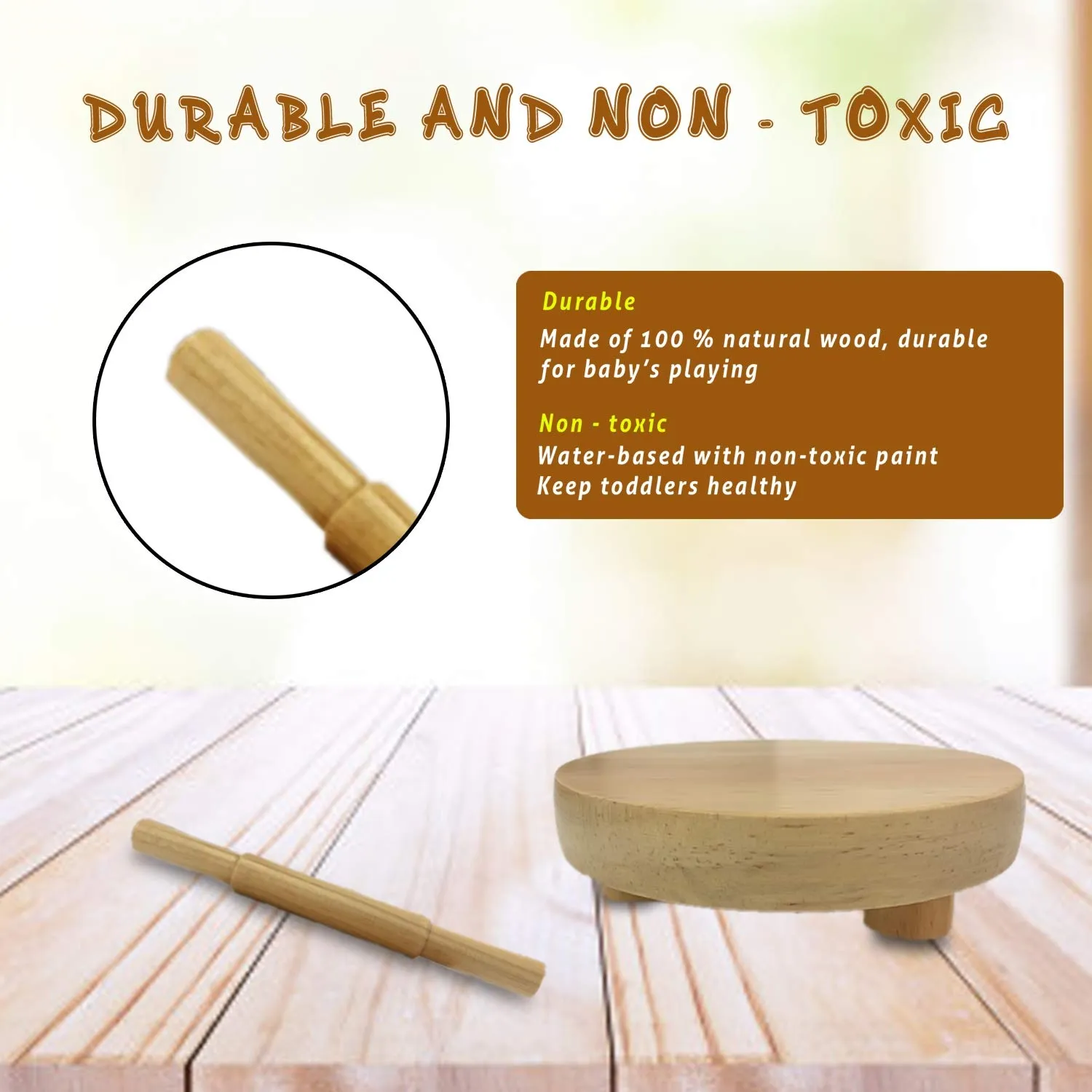 baybee wooden roti roller/rolling pin board for kids chapati maker for toddlers
