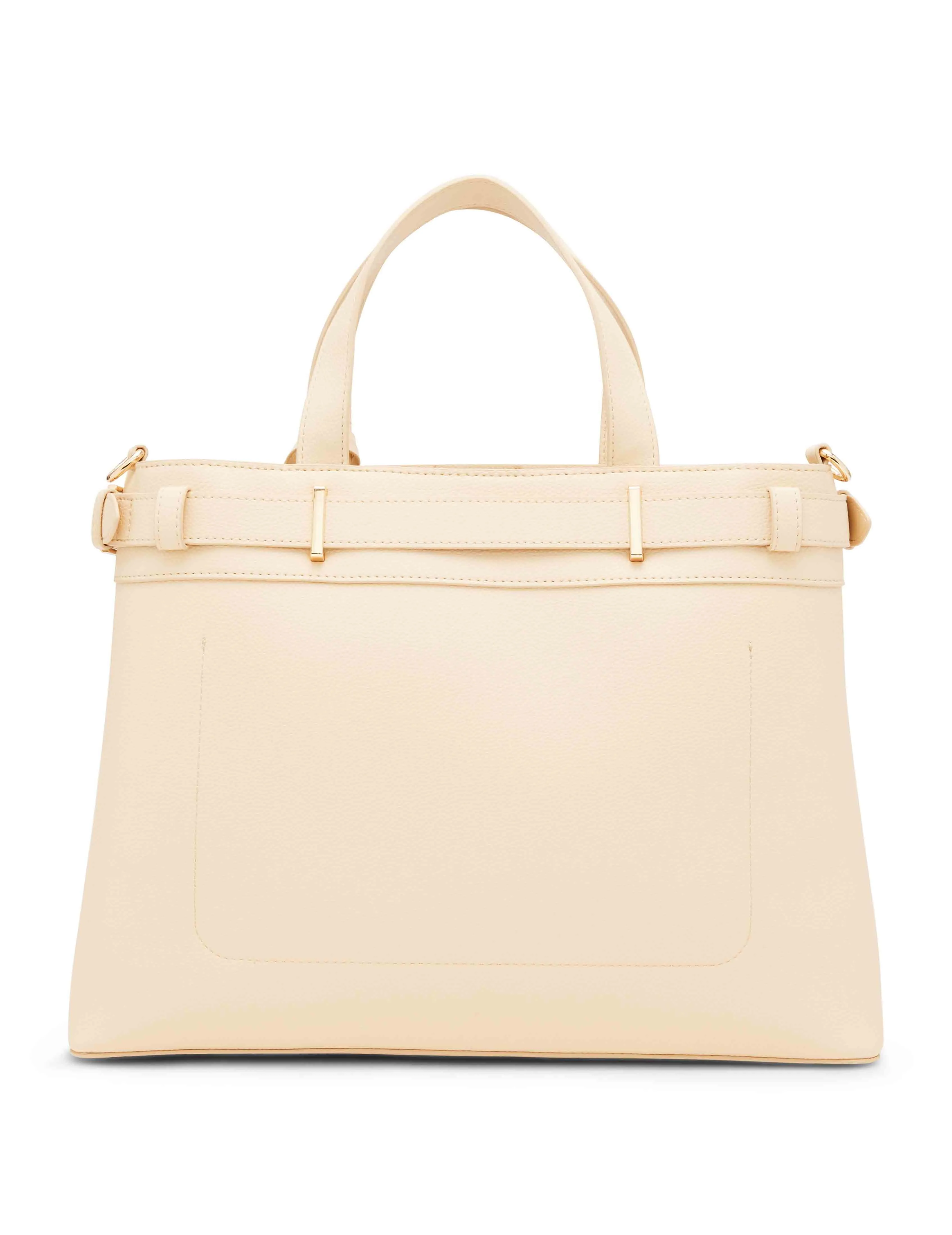 Belted satchel with convertible strap