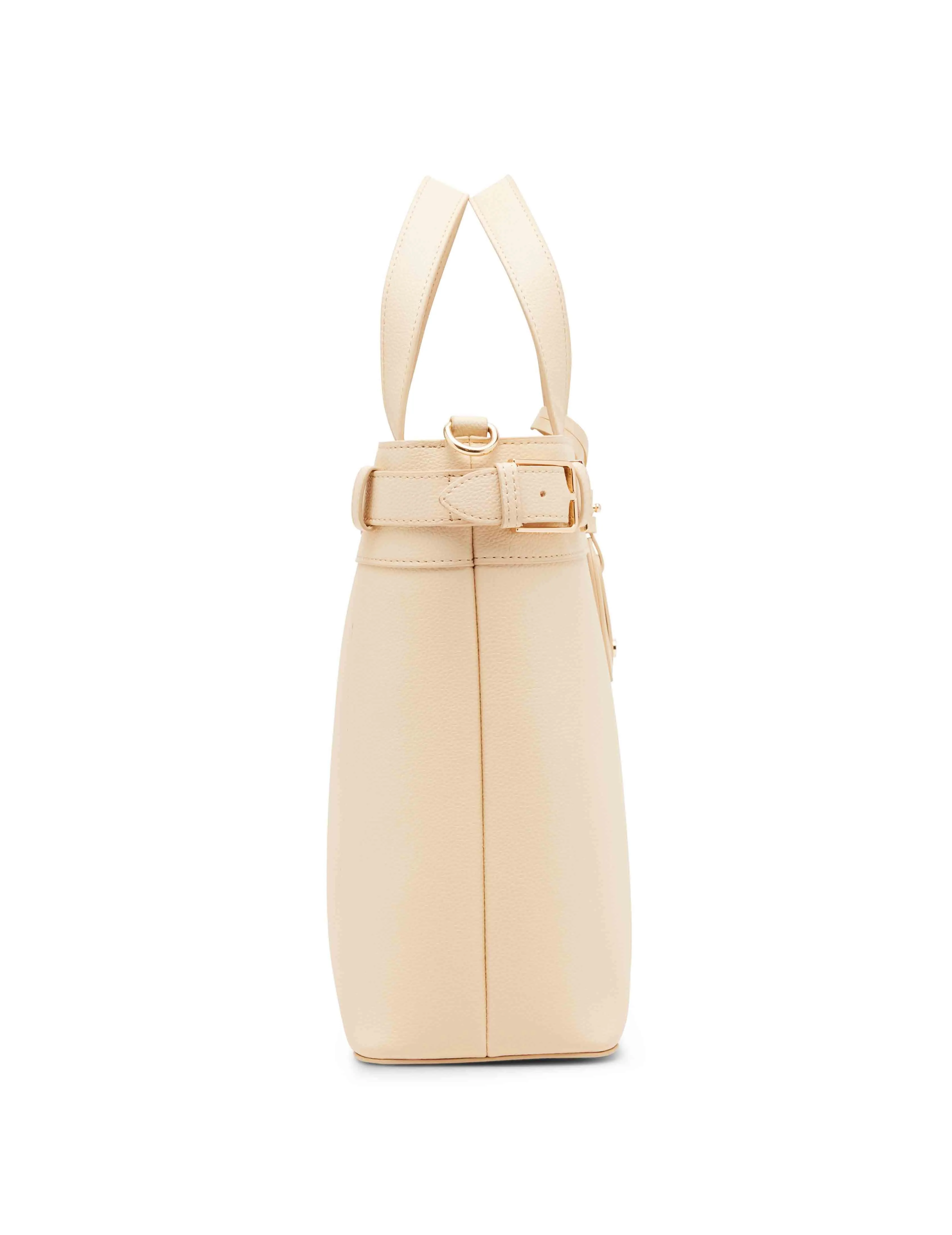 Belted satchel with convertible strap