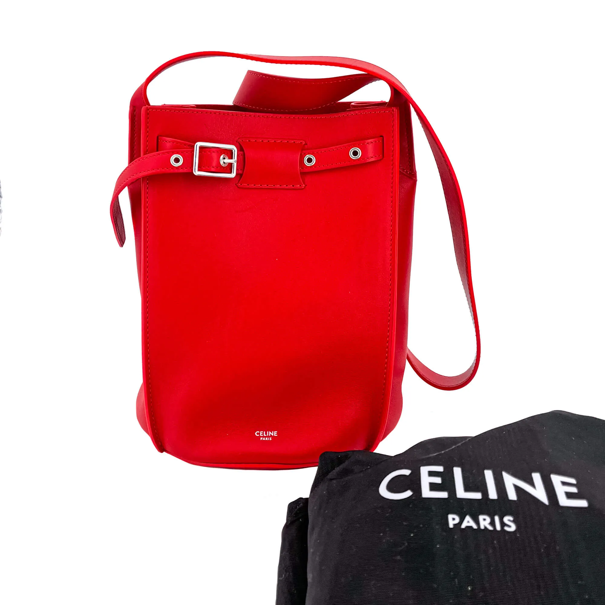 Big Bag Bucket Leather Red Bag
