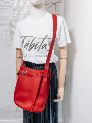 Big Bag Bucket Leather Red Bag