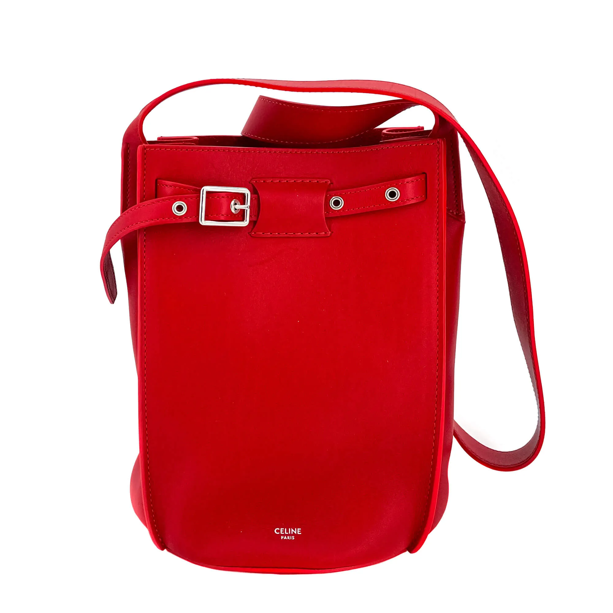 Big Bag Bucket Leather Red Bag