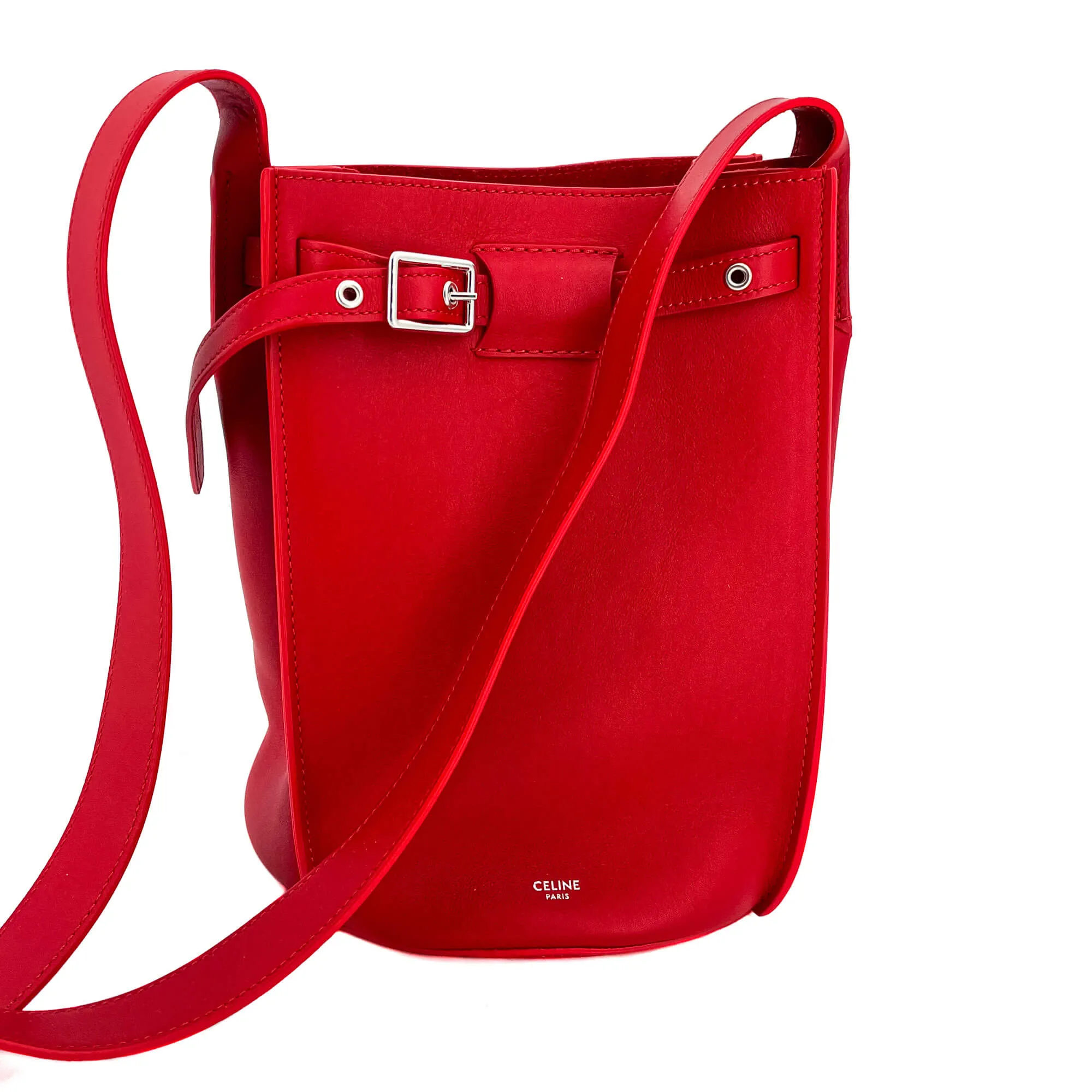 Big Bag Bucket Leather Red Bag