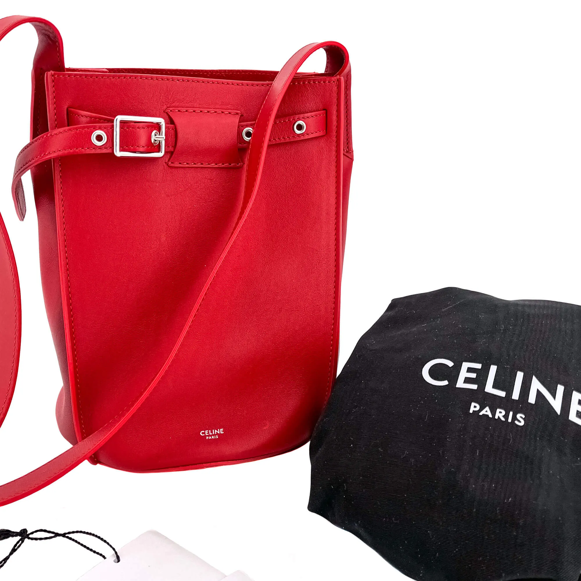 Big Bag Bucket Leather Red Bag