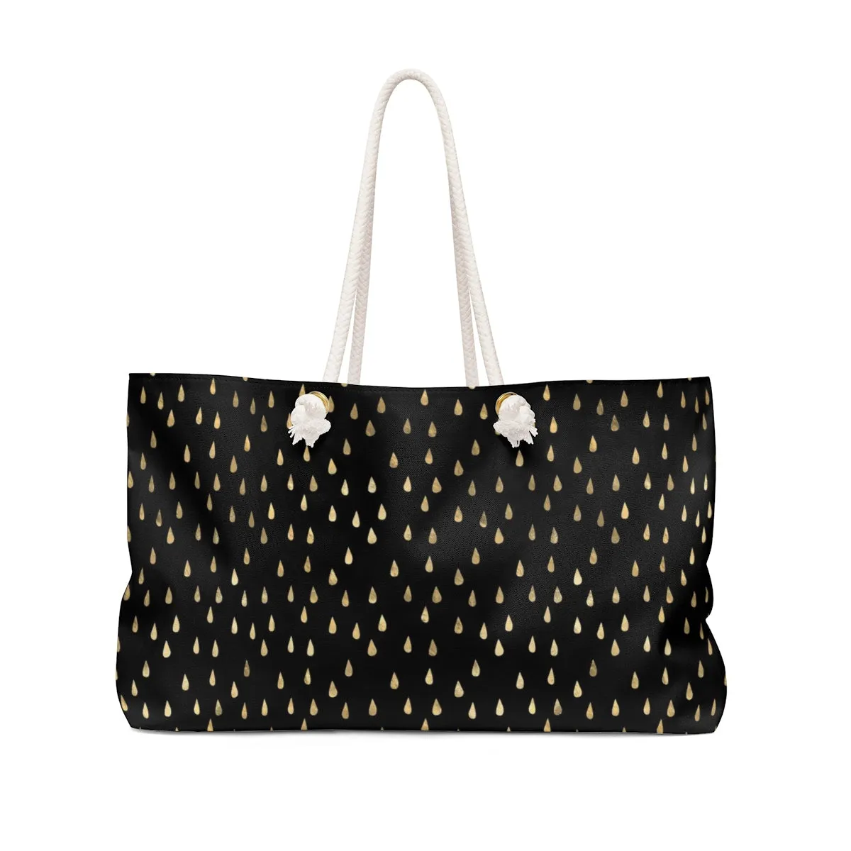 Black and Gold Raindrops Weekender Bag
