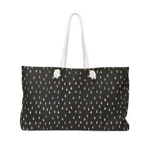 Black and Gold Raindrops Weekender Bag