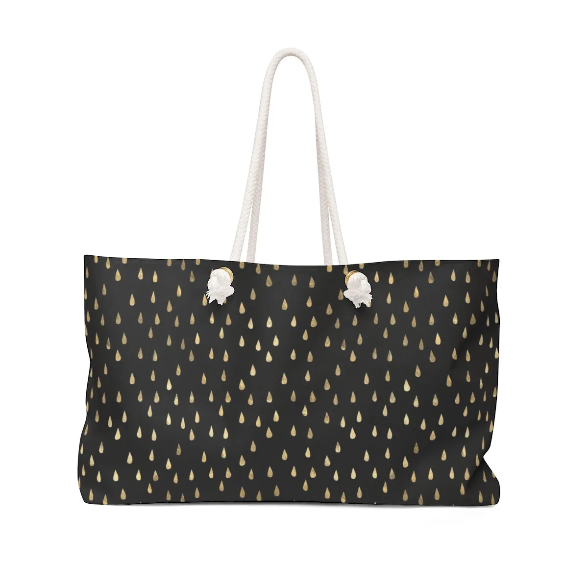 Black and Gold Raindrops Weekender Bag