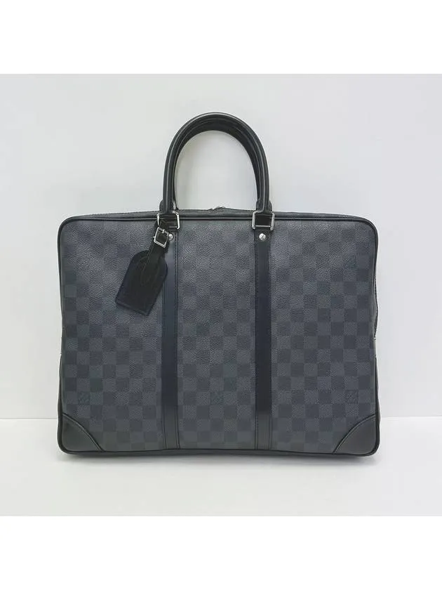 Black Damier Porte Documeng Voyage PM Men s Briefcase 4ALVB3234
