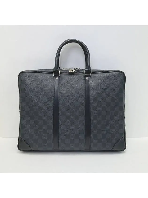 Black Damier Porte Documeng Voyage PM Men s Briefcase 4ALVB3234