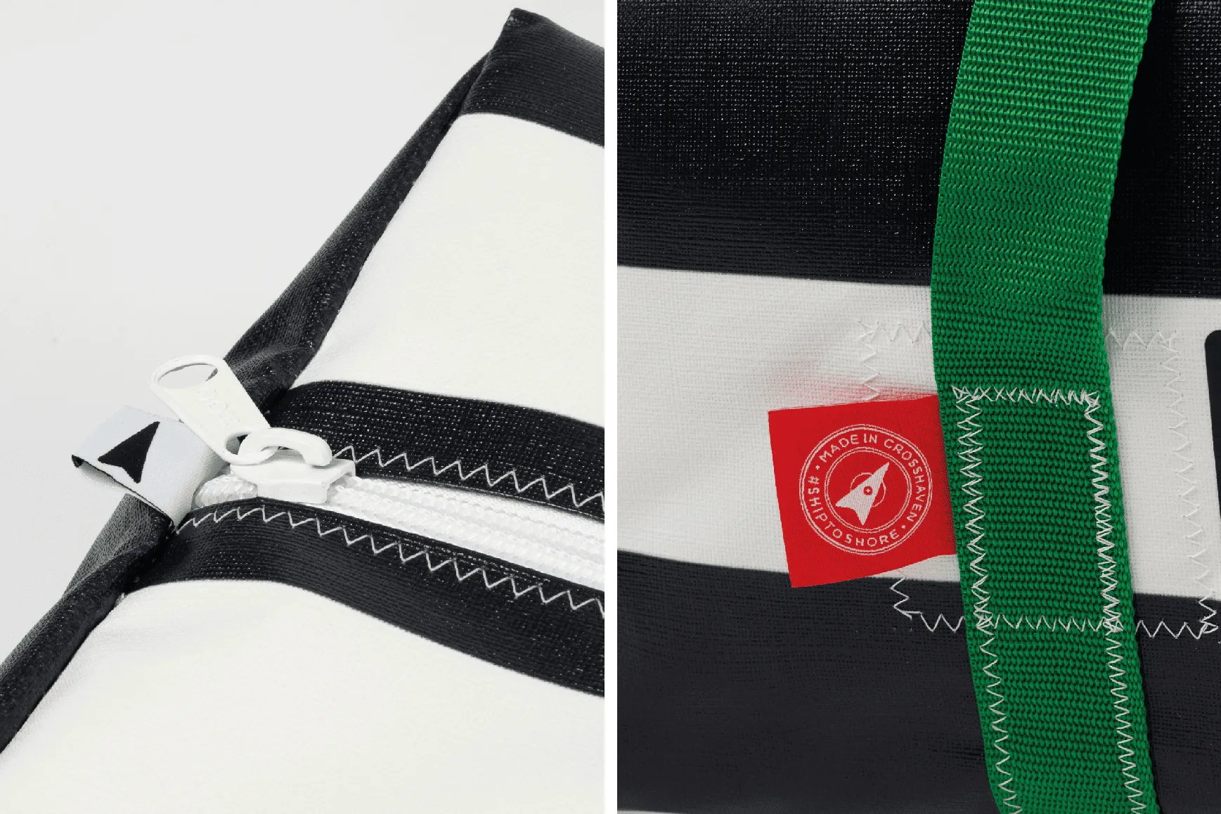 Black Medium Holdall (42L) - Classic Stripe