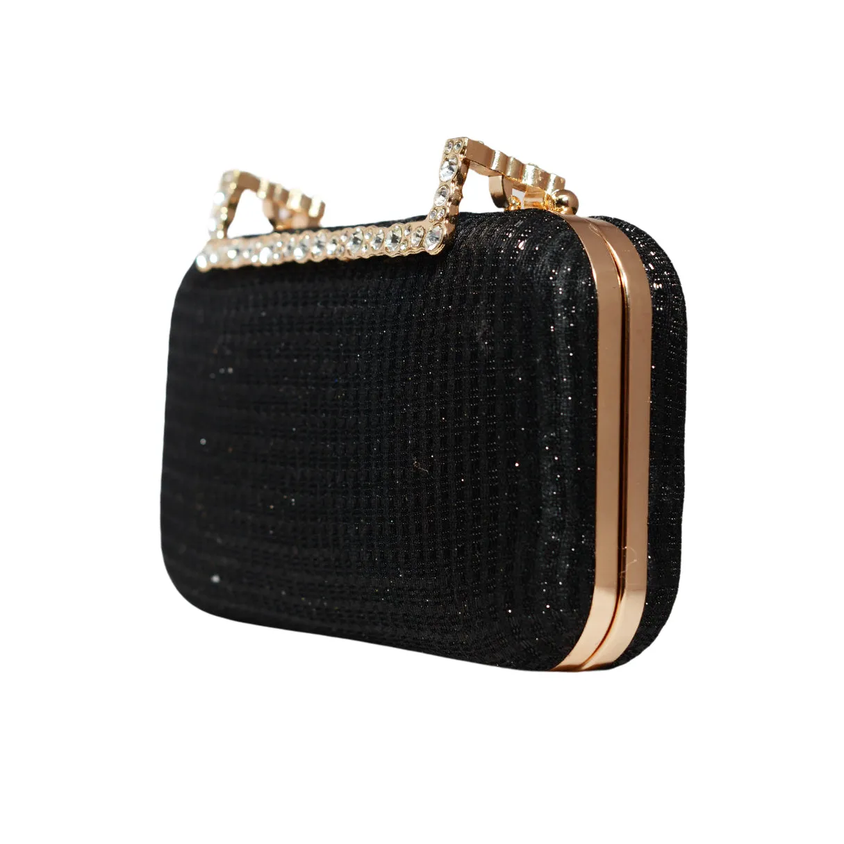 Black Shimmery Fabric Clutch
