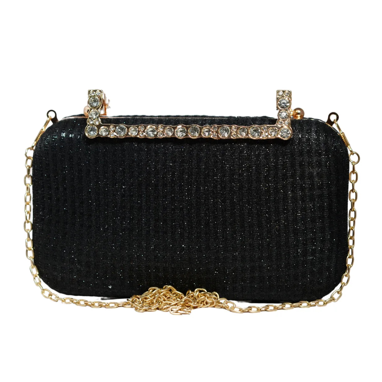 Black Shimmery Fabric Clutch