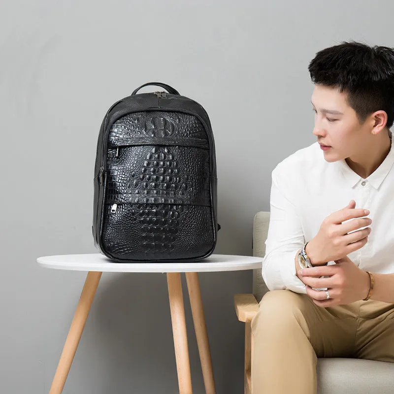 Casual Men's Backpack Korean Fashion Fish Pattern Computer Bag Travel Bag