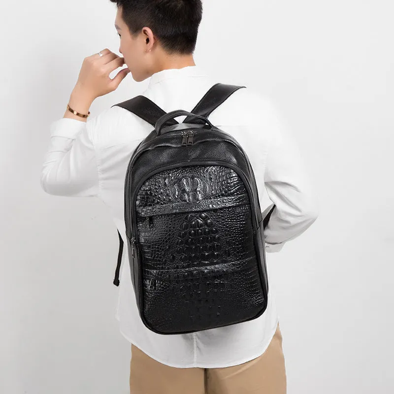 Casual Men's Backpack Korean Fashion Fish Pattern Computer Bag Travel Bag