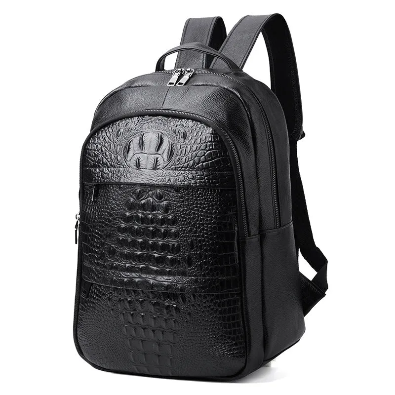 Casual Men's Backpack Korean Fashion Fish Pattern Computer Bag Travel Bag