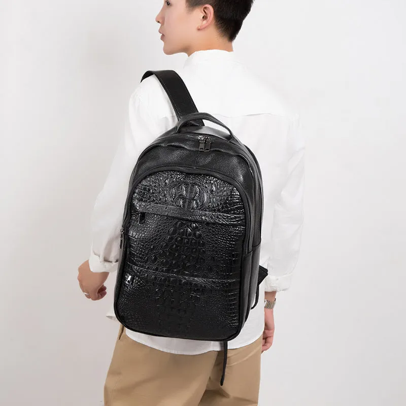 Casual Men's Backpack Korean Fashion Fish Pattern Computer Bag Travel Bag