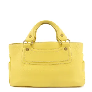 CELINE Leather Boogie Bag Hand Bag Tote Bag Yellow Gold HDW Used