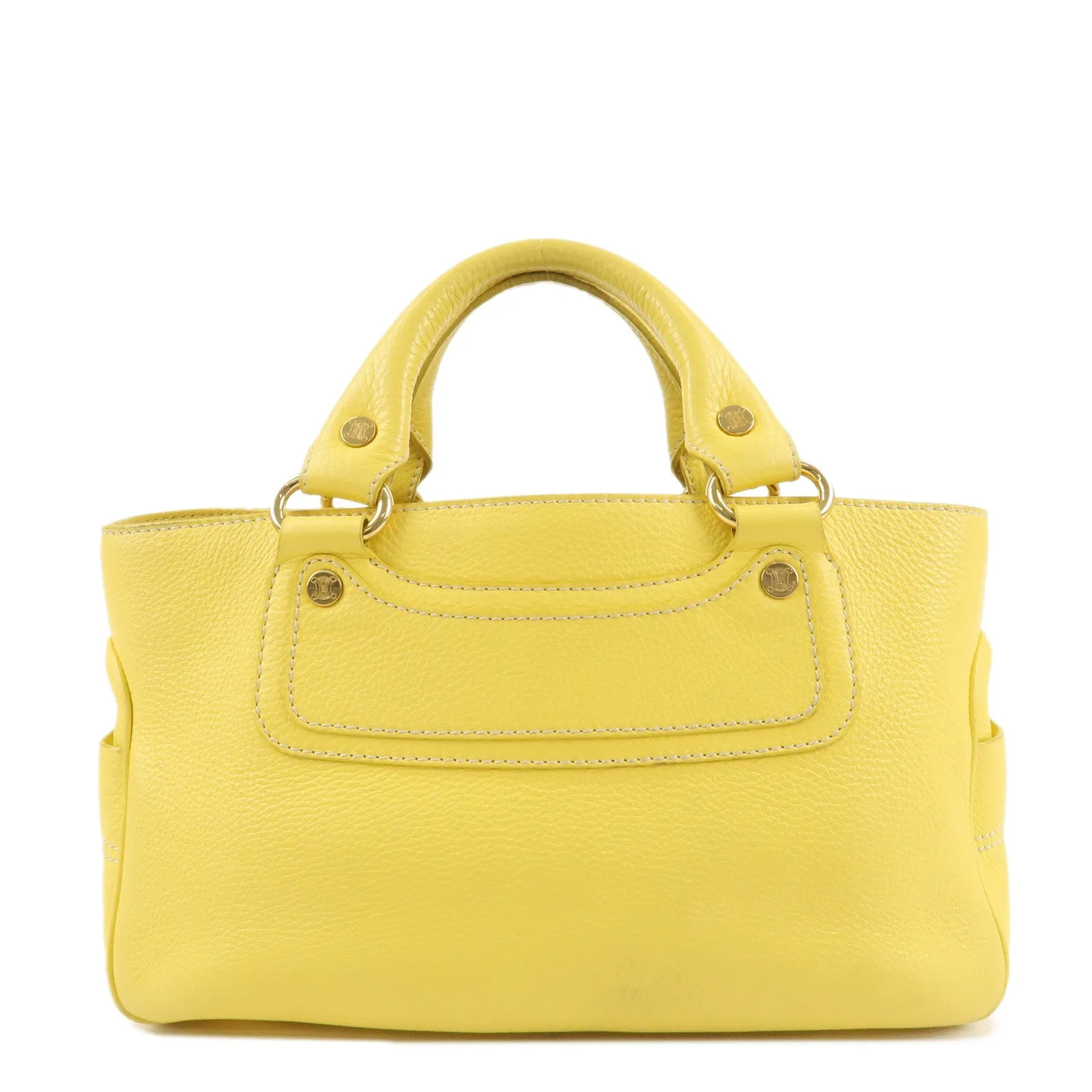 CELINE Leather Boogie Bag Hand Bag Tote Bag Yellow Gold HDW Used