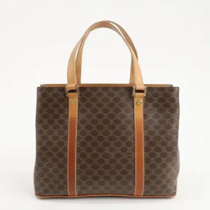CELINE Macadam PVC Leather Tote Bag Hand Bag Brown