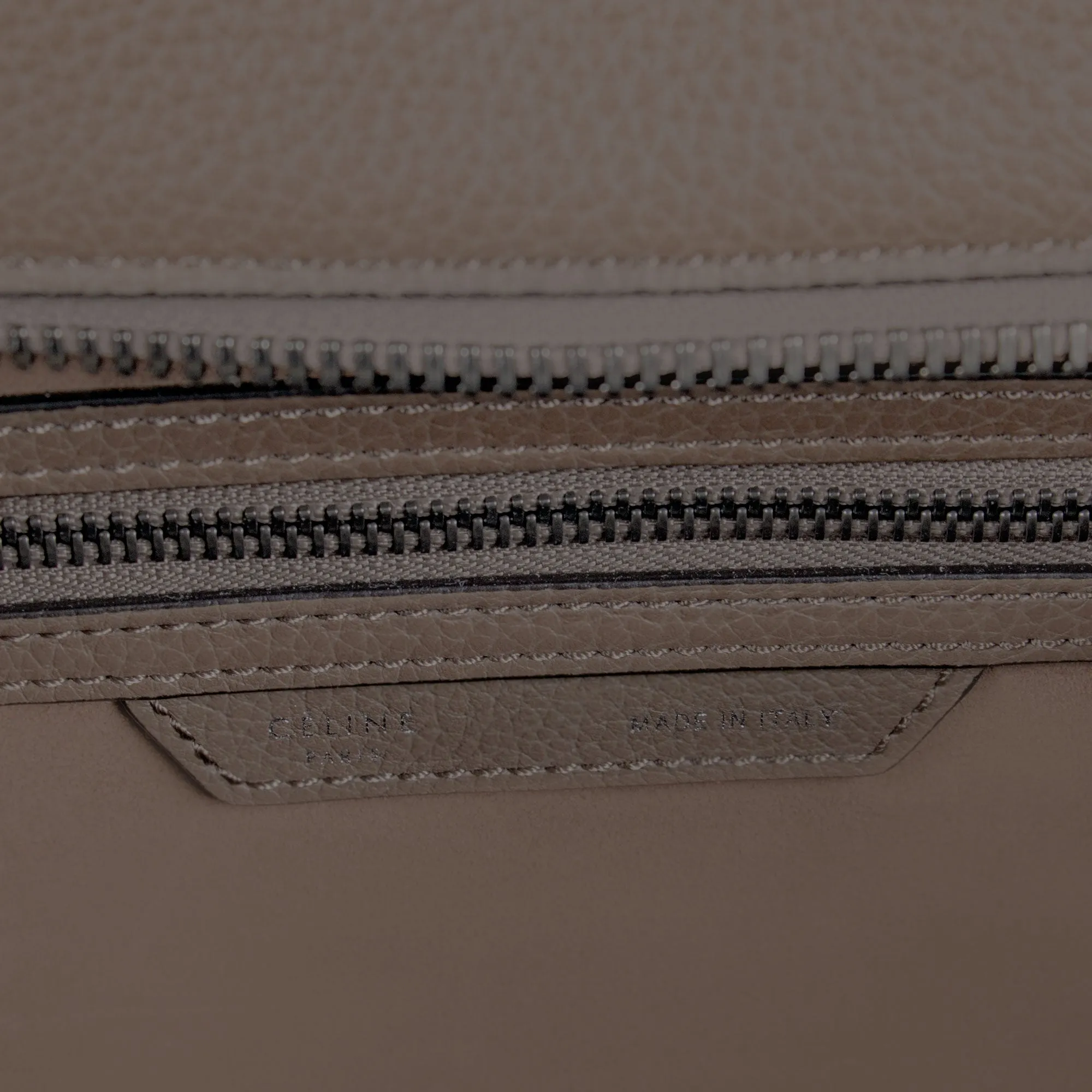 Celine Mini Luggage Bag in Tan Baby Drummed Calfskin Leather