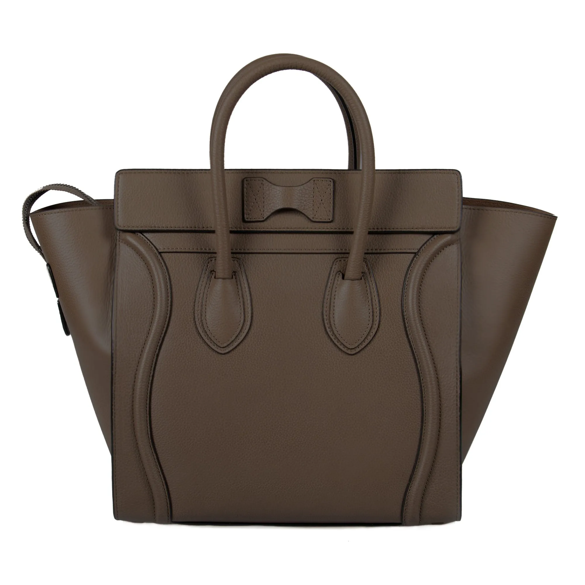 Celine Mini Luggage Bag in Tan Baby Drummed Calfskin Leather