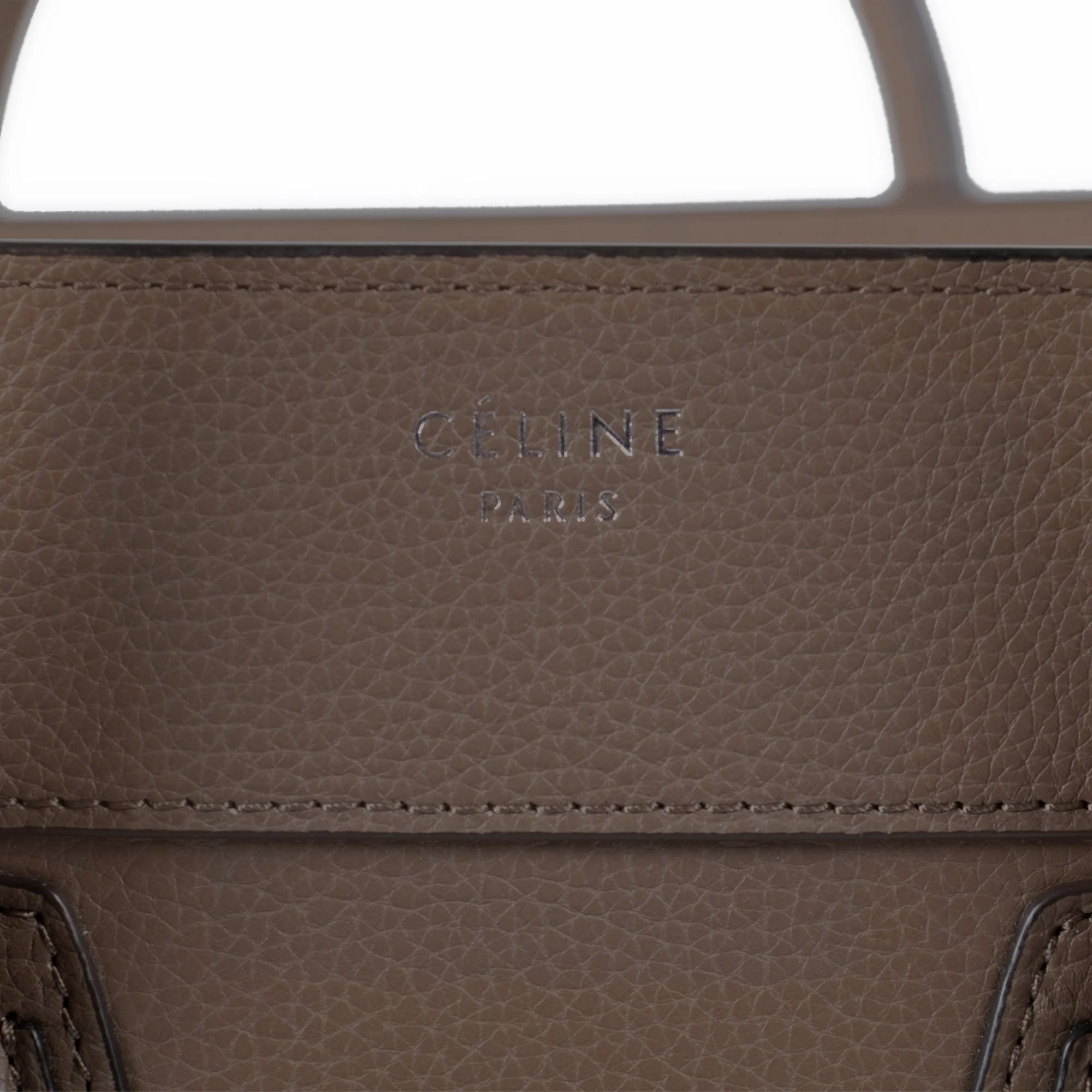 Celine Mini Luggage Bag in Tan Baby Drummed Calfskin Leather