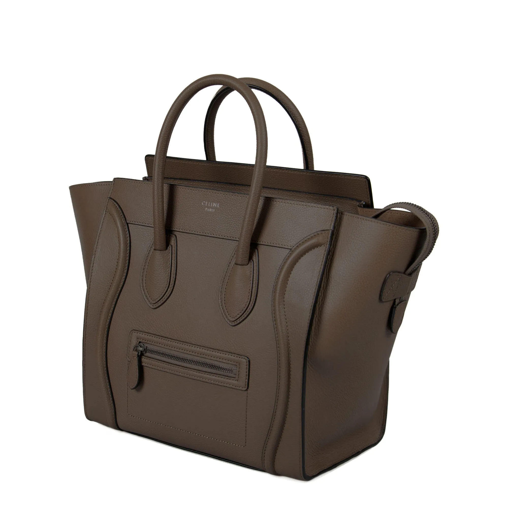 Celine Mini Luggage Bag in Tan Baby Drummed Calfskin Leather