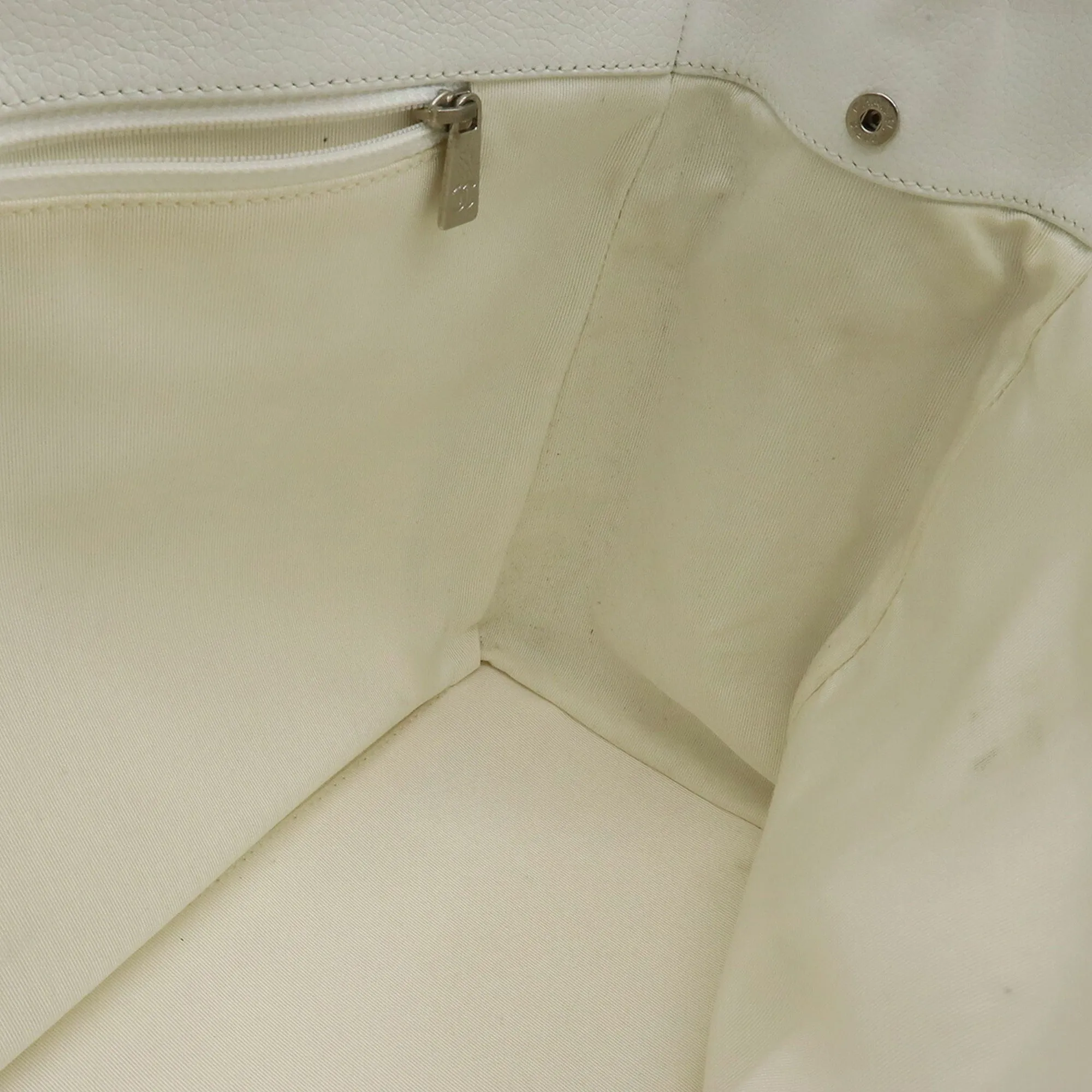 Chanel Executive Line Coco Mark Tote Bag HandBag White Shoulder A15206