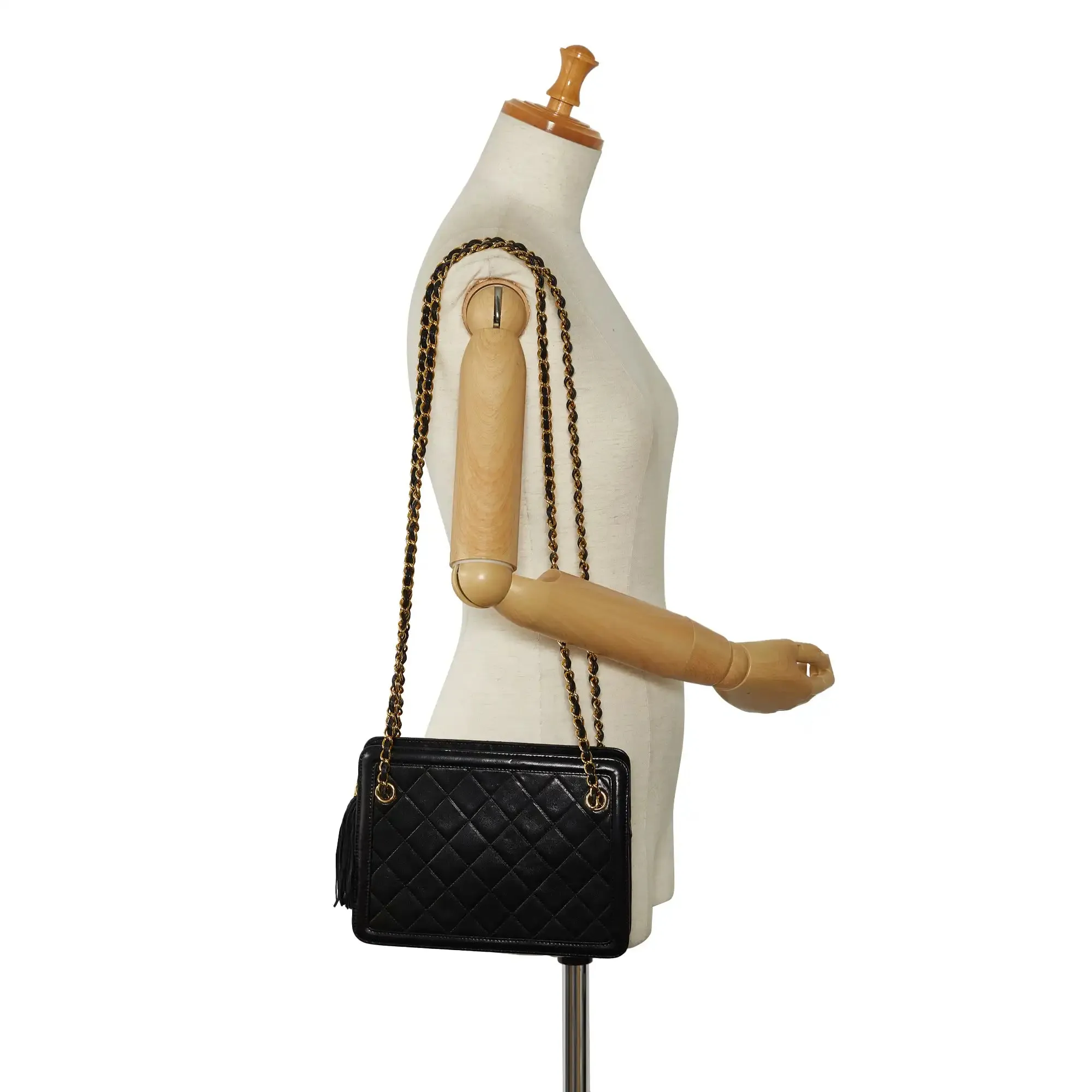 Chanel Shoulder Bag Black Lambskin Gold