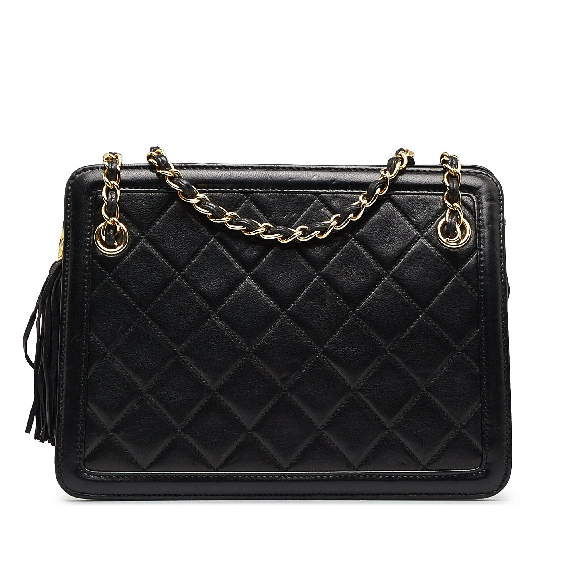 Chanel Shoulder Bag Black Lambskin Gold