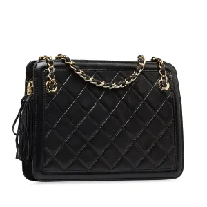 Chanel Shoulder Bag Black Lambskin Gold