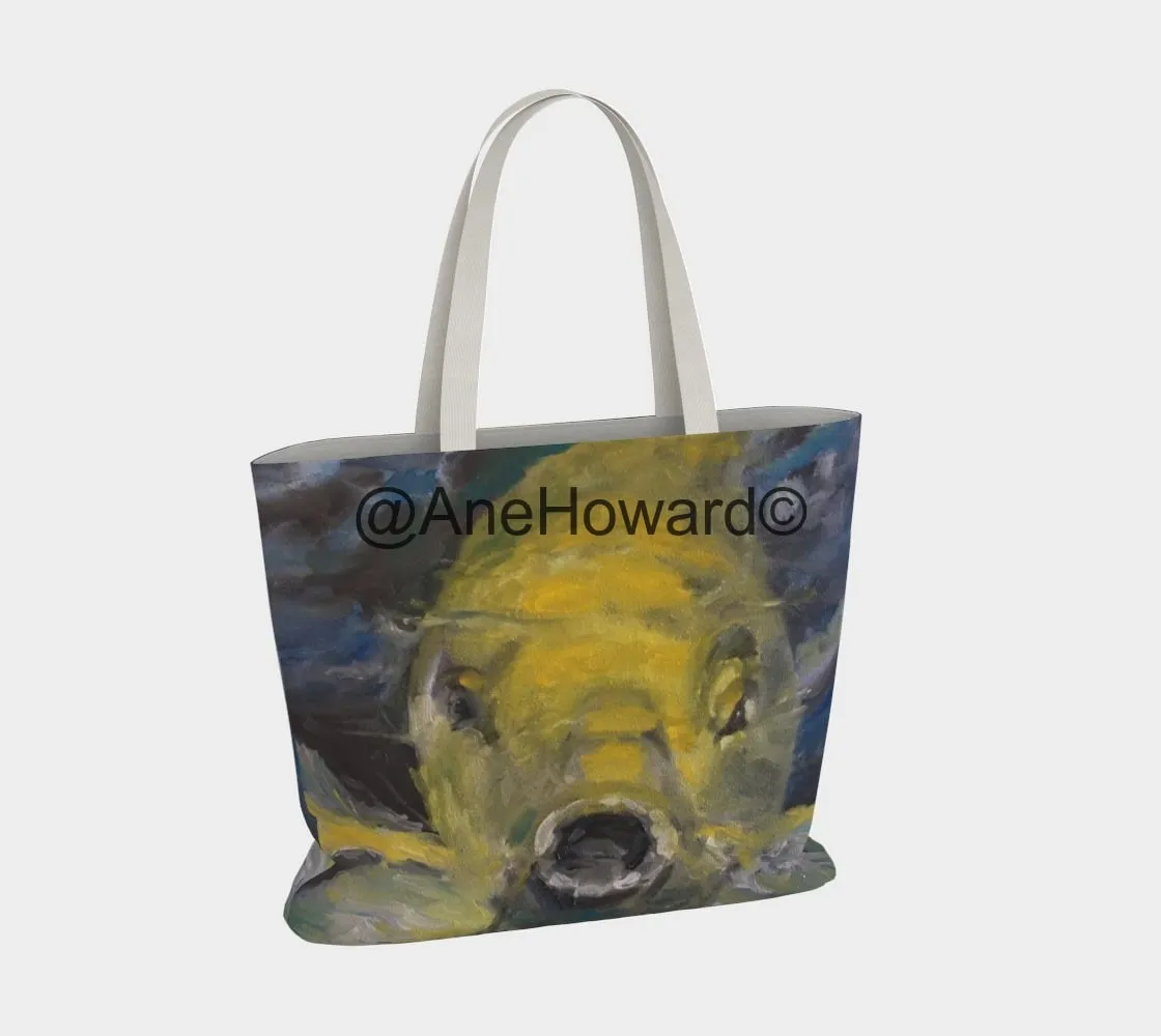 Charles the Koi Large Cotton Tote Bag