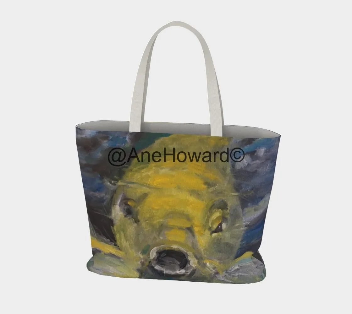Charles the Koi Large Cotton Tote Bag
