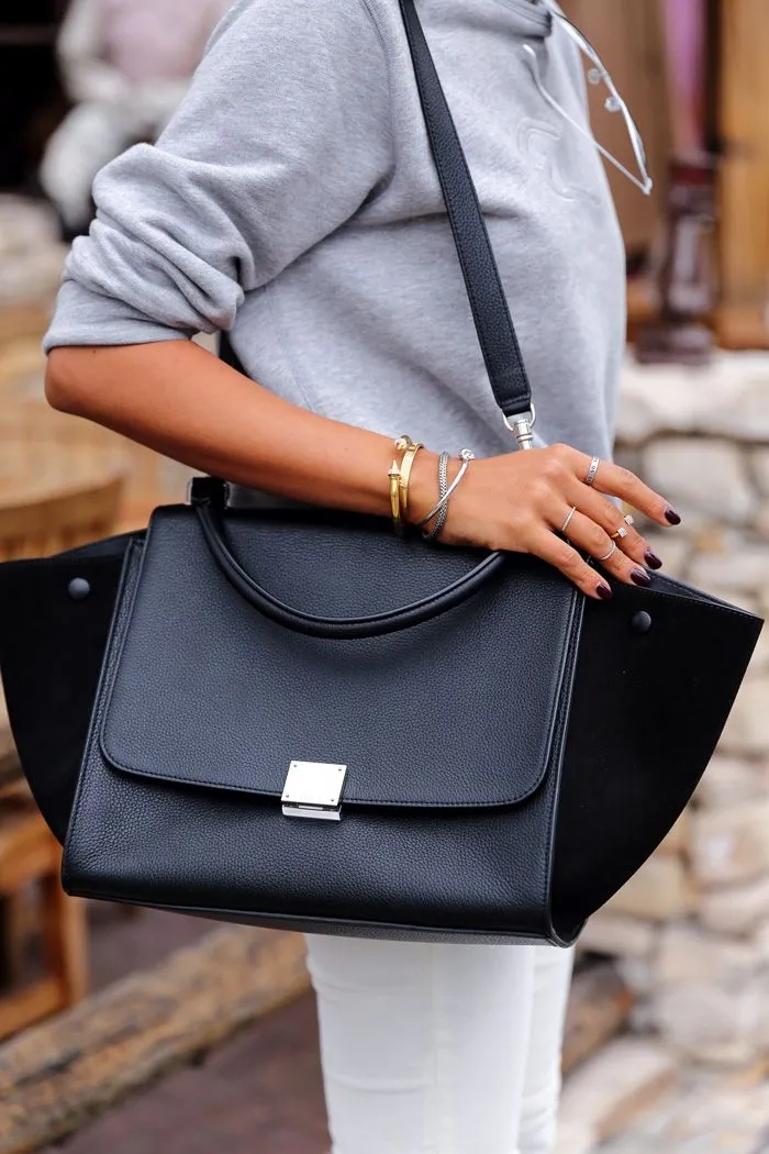 Céline Drummed Trapeze Bag