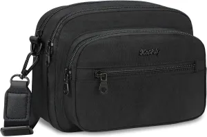 Crossbody Bags for Women, Crossbody Purses for Women, Small Shoulder Bag, Anti-Theft RFID Blocking Pocket(Black)