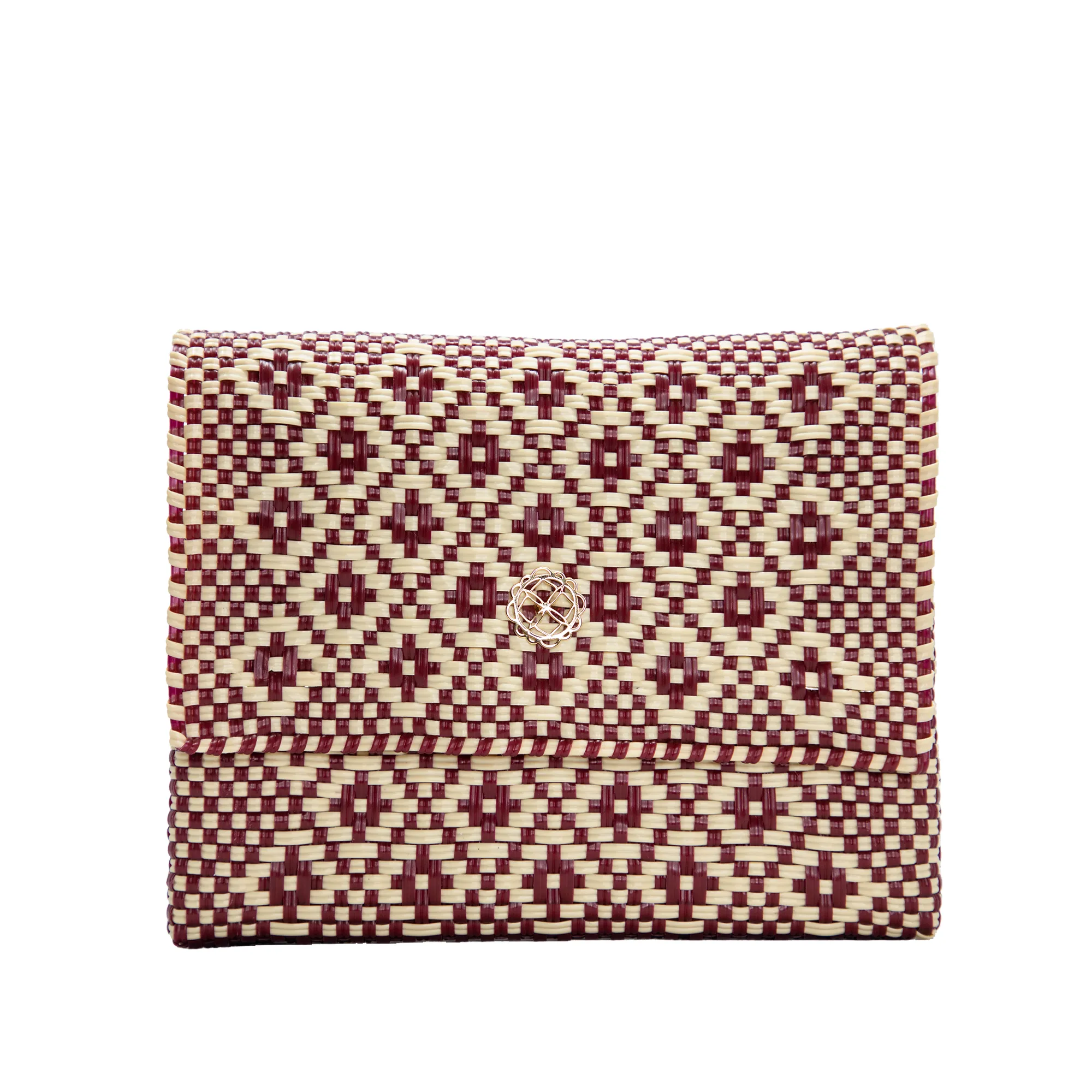 Crossbody Burgundy / Beige Aztec