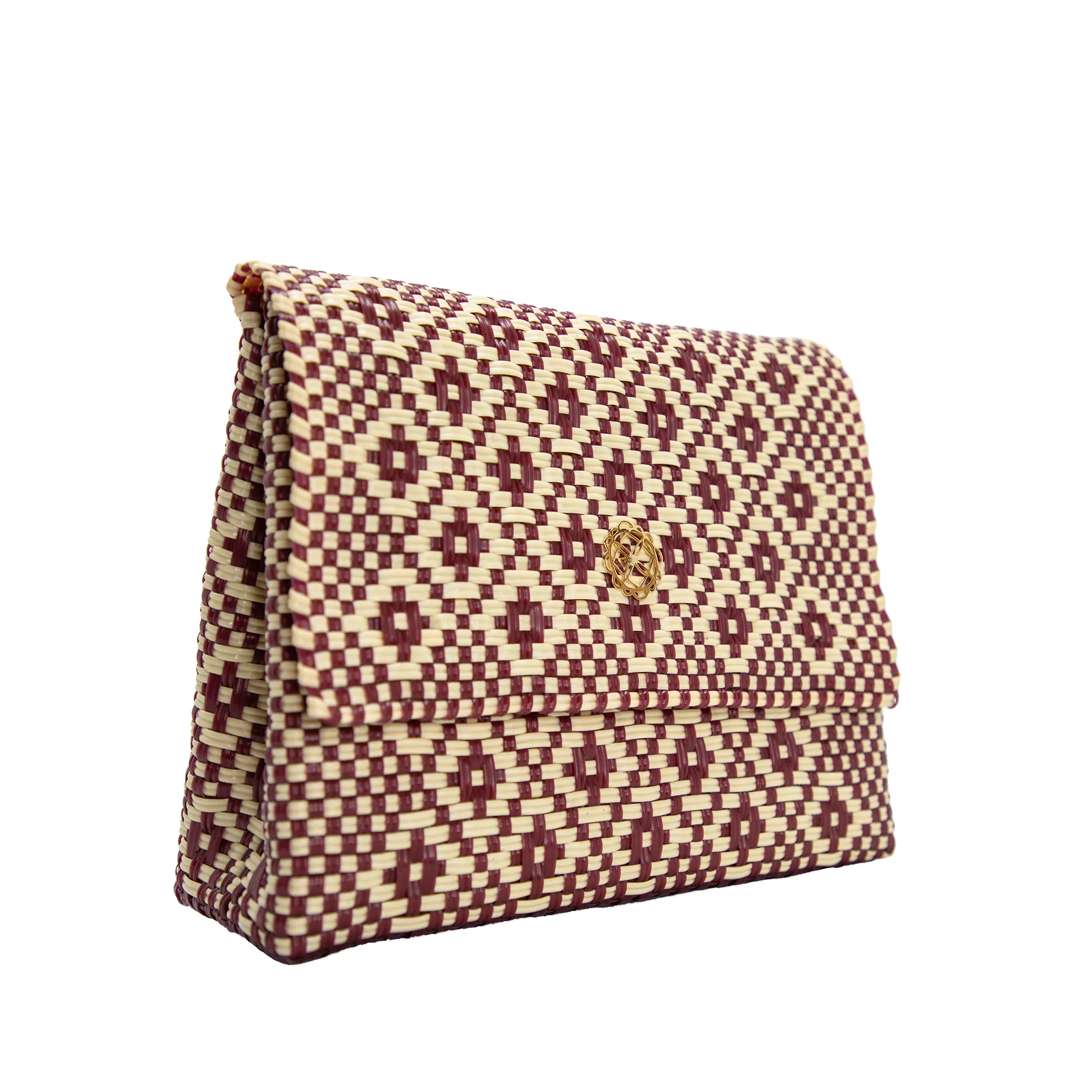 Crossbody Burgundy / Beige Aztec