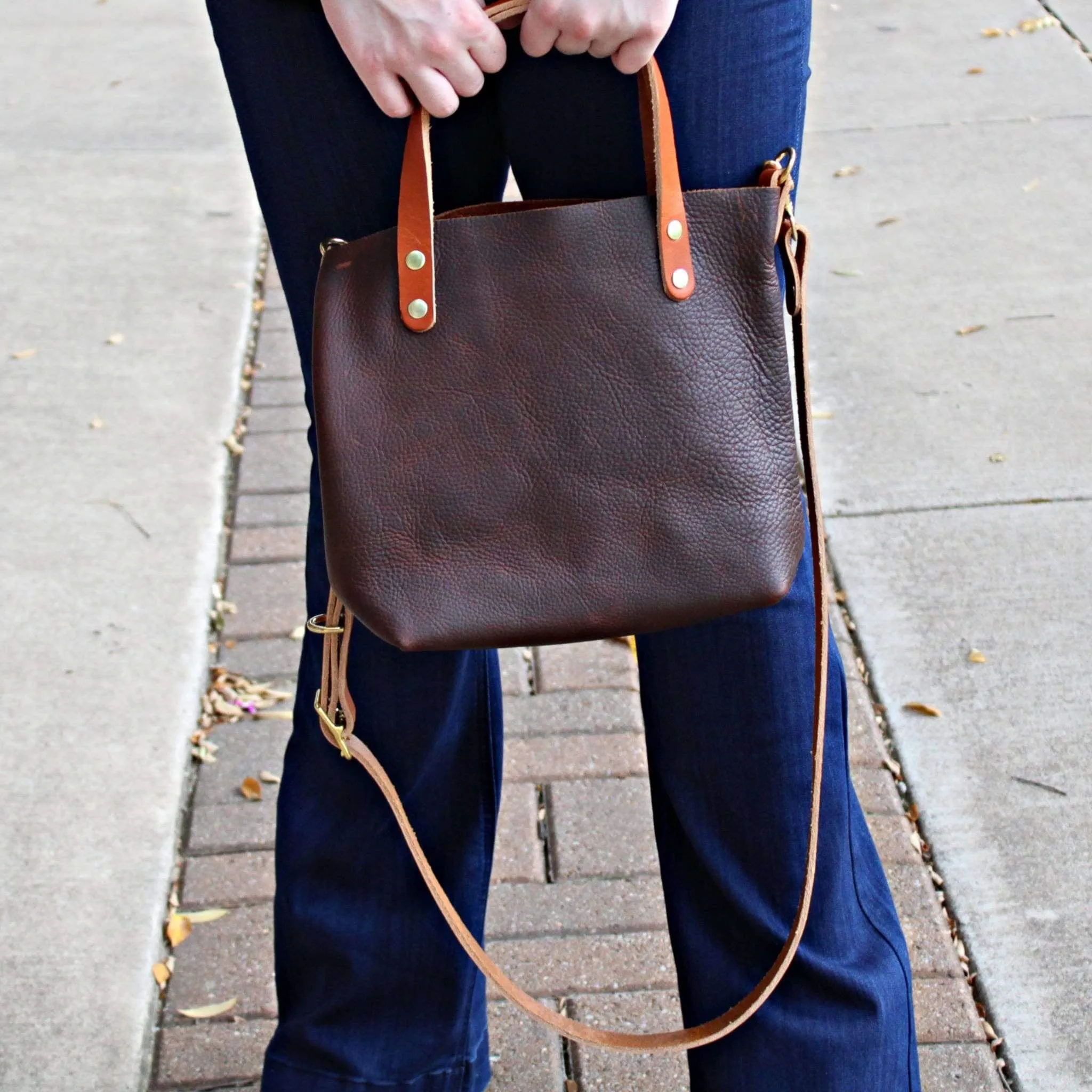 Dark Brown Leather Crossbody
