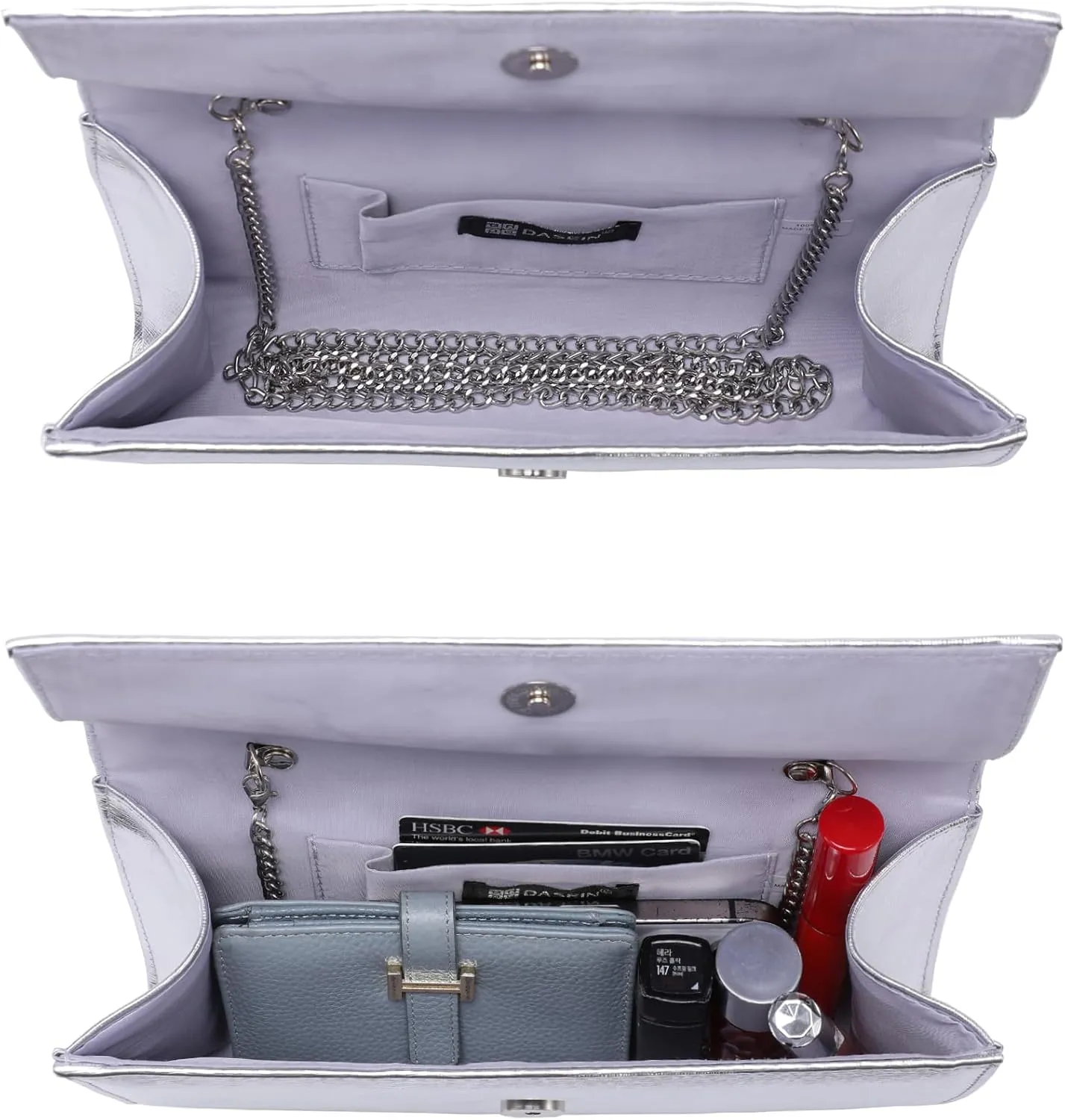 Dasein Women's Evening Bag Glitter Clutch Wedding Bridal Purse Sparkle Cocktail Party Prom Handbag