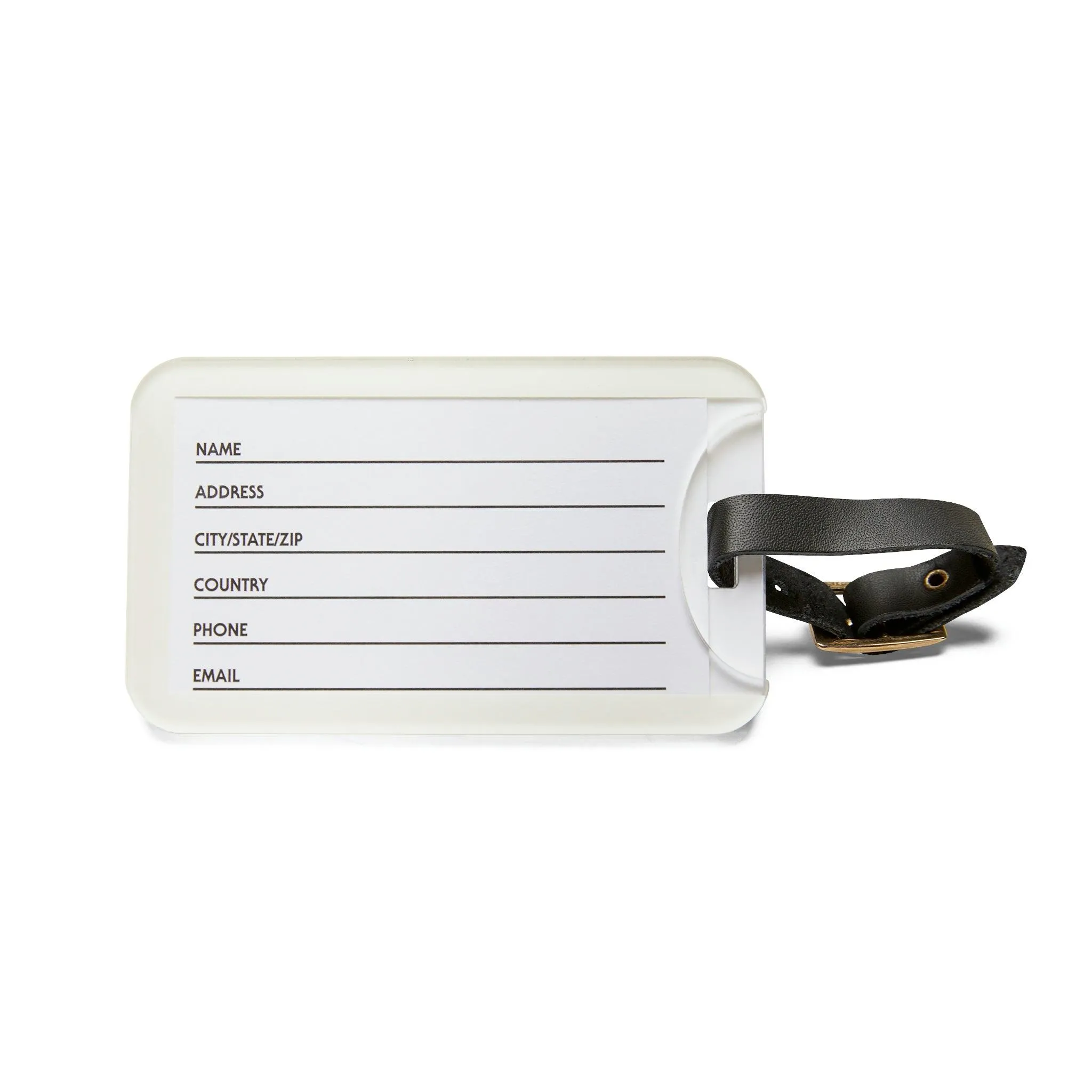 Elegant Customizable Acrylic Luggage Tag Duo with Premium Leather Straps