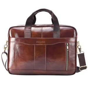 Genuine Leather Briefcase Male Man Laptop Bag Natural Leather for Messenger Bag Laptop Shoulder Crossbody Bag Office Handbag