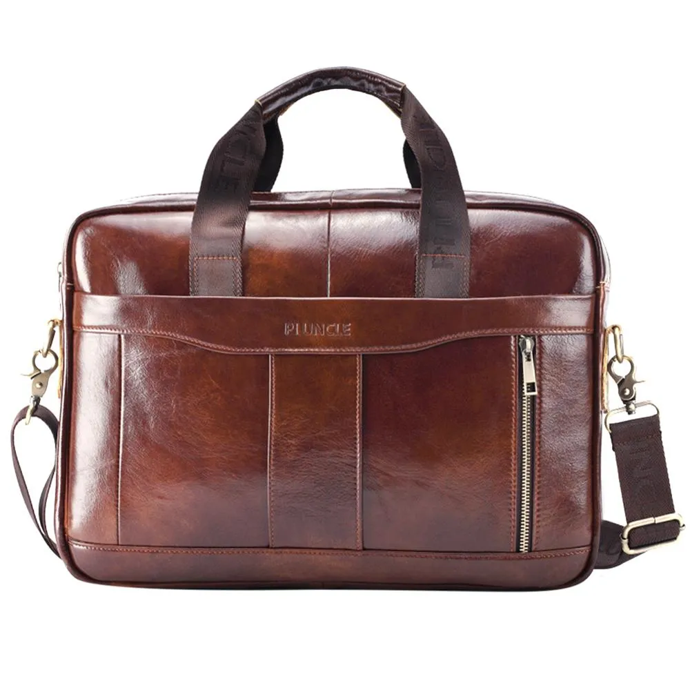 Genuine Leather Briefcase Male Man Laptop Bag Natural Leather for Messenger Bag Laptop Shoulder Crossbody Bag Office Handbag