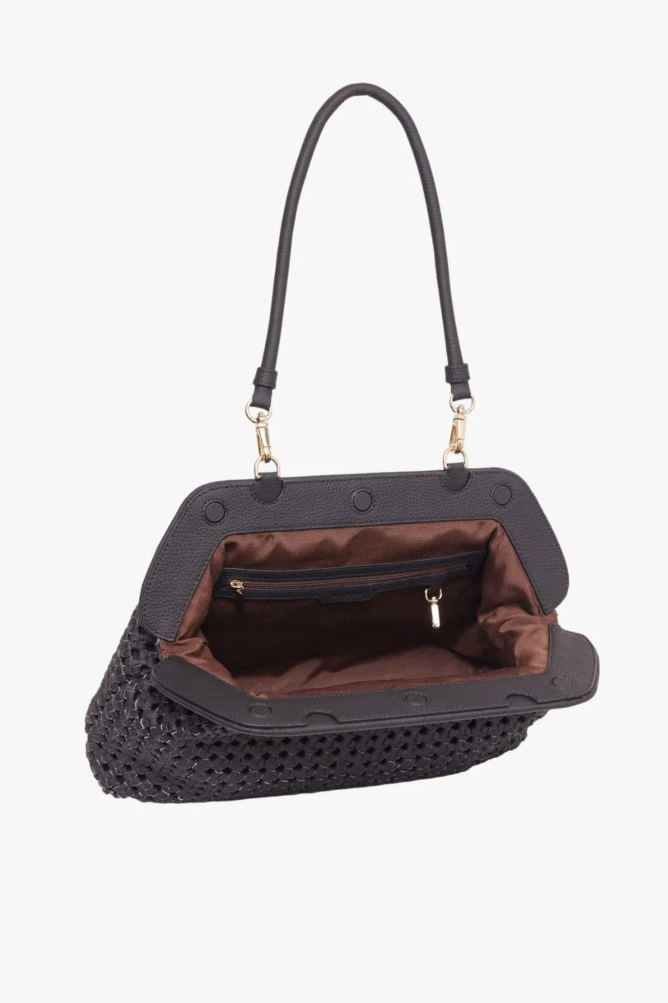 Ginny Black Braid Shoulder Bag