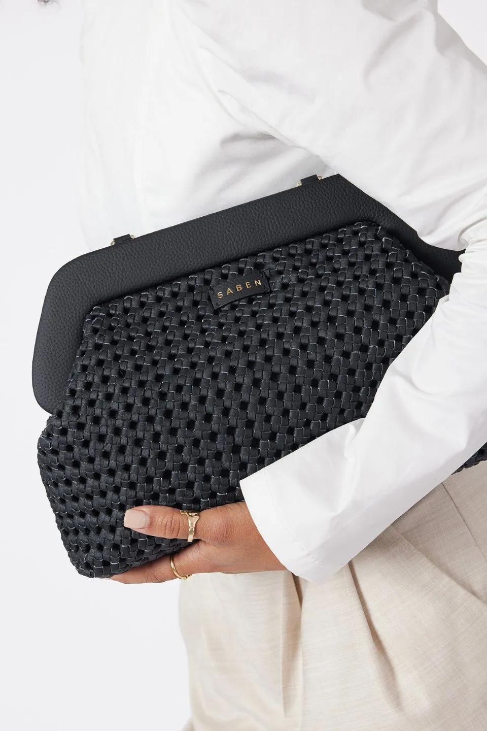 Ginny Black Braid Shoulder Bag