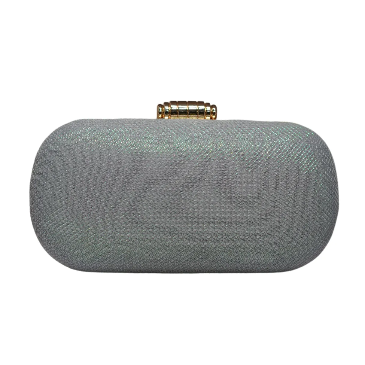 Grey Shimmery Fabric Clutch