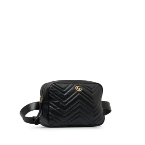 Gucci GG Marmont Square Belt Bag Black Matelassé
