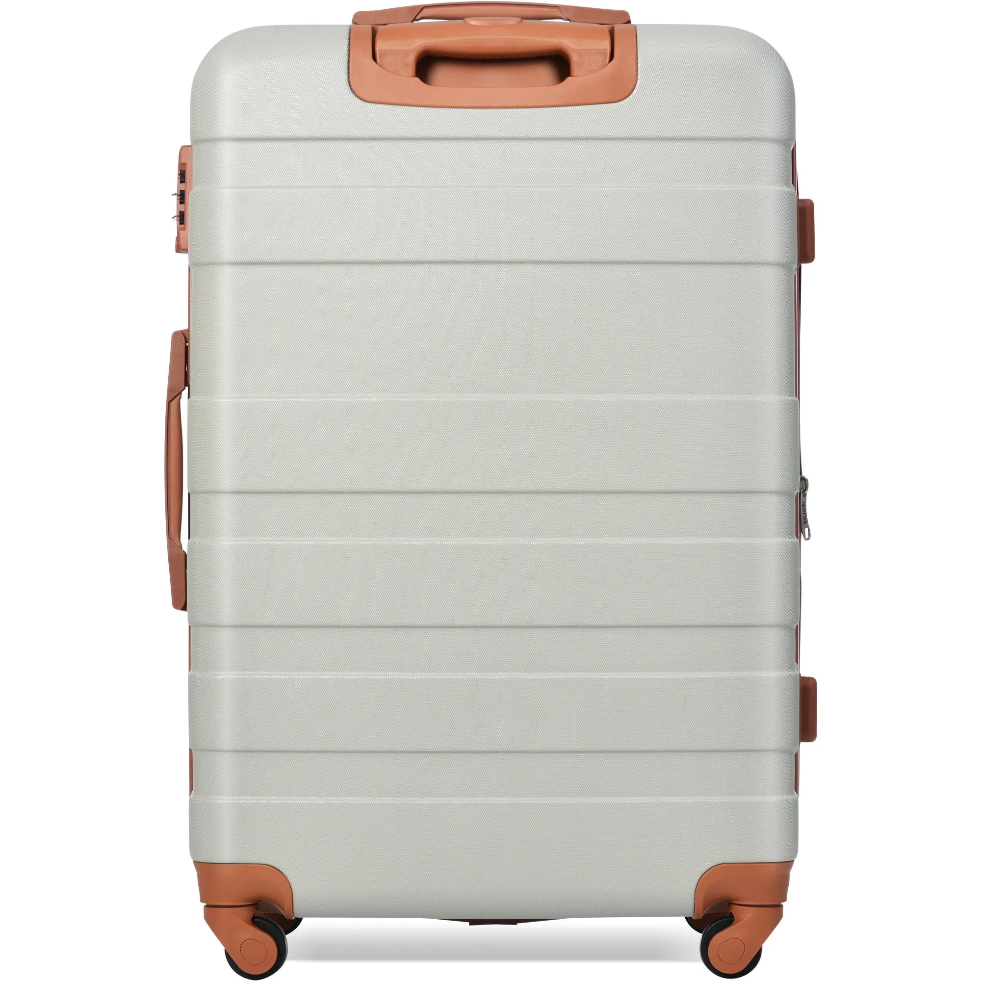 Luggage Sets New Model Expandable Abs Hardshell 3 Pieces Clearance Luggage Hardside Lightweight Durable Suitcase Sets Spinner Wheels Suitcase With Tsa Lock 20''24''28'' (Light Gray And Brown)