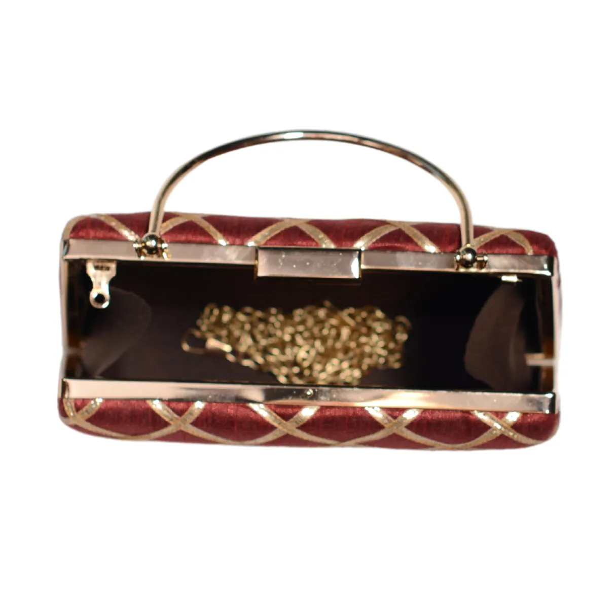 Maroon Gota Patti Fabric Clutch