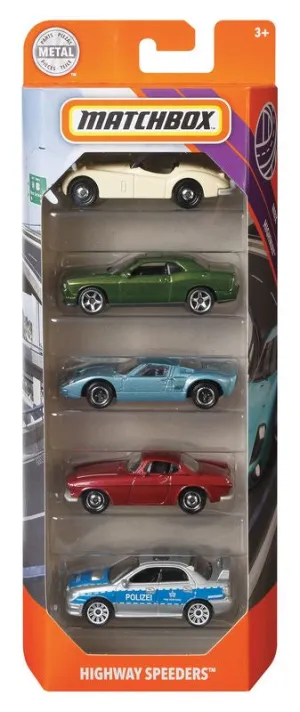 Matchbox Basic Car 5 Pack Highway Speeders